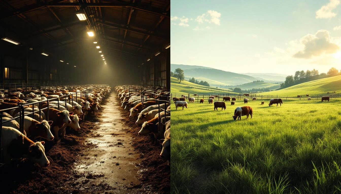 Bien-être animal et différences entre élevage intensif et bio Bien-être animal