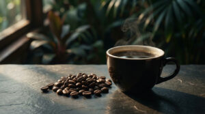 Moment Cafe Tasse Sombre Grains Lumiere Douce 300x167