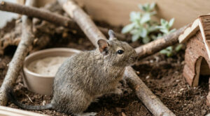 Adopter un octodon : les 3 erreurs fréquentes qui peuvent malheureusement lui être fatales Octodon Curieux Dans Son Habitat Naturaliste 300x167